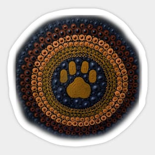 Dog pawprint mandala dot art Sticker